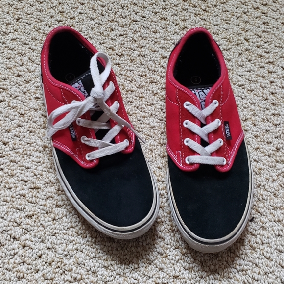 Vans Other - Big boys red black vans skate shoes